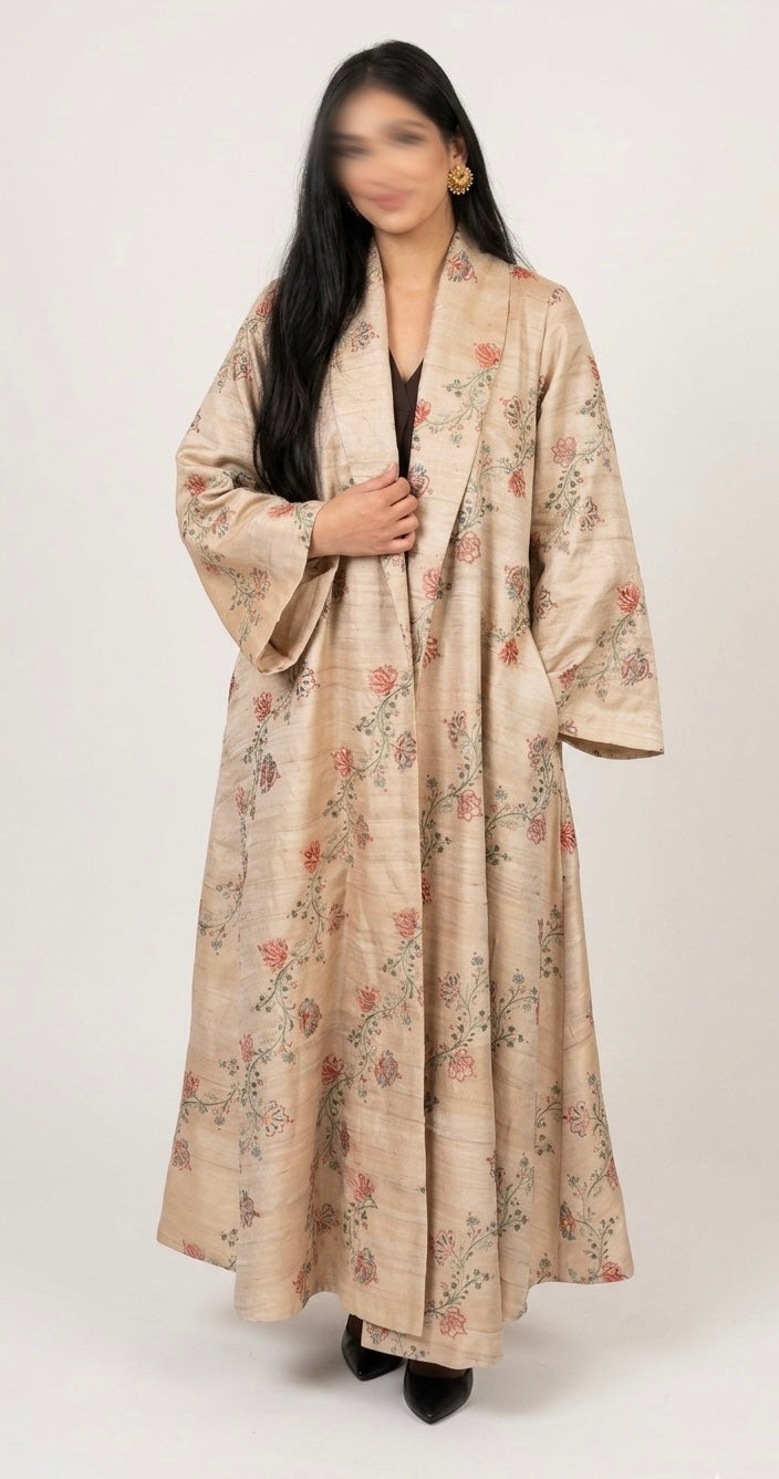 RANI : Veste longue en soie brodée